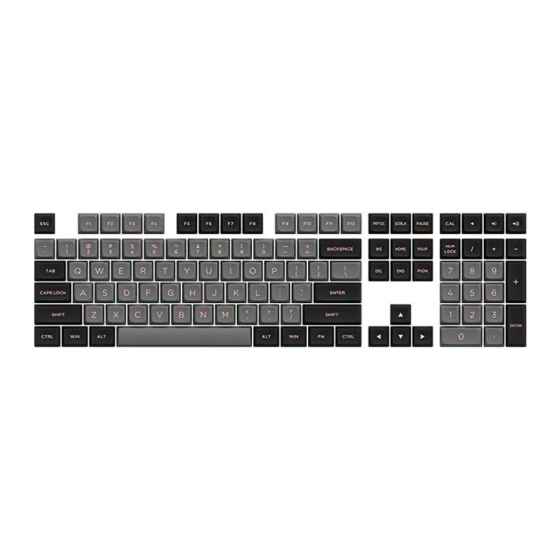 Conjunto de Teclas Akko ASA Low Profile, PBT Double Shot, Preto e Rosa, AKKO-KEYCAP-RS