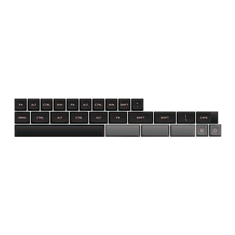 Conjunto de Teclas Akko ASA Low Profile, PBT Double Shot, Preto e Rosa, AKKO-KEYCAP-RS