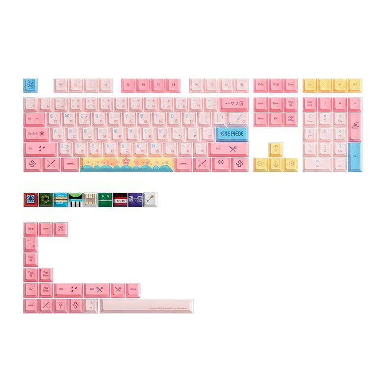 Conjunto de Teclas Akko One Piece Cherry Profile, PBT Sublimation, Wano Country, AKKO-KEYCAP-WANO