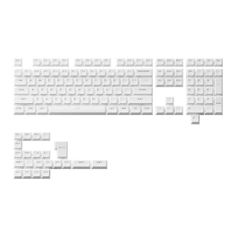 Conjunto de Teclas Akko ASA Profile, PBT Double Shot, White, AKKO-KEYCAP-WHT