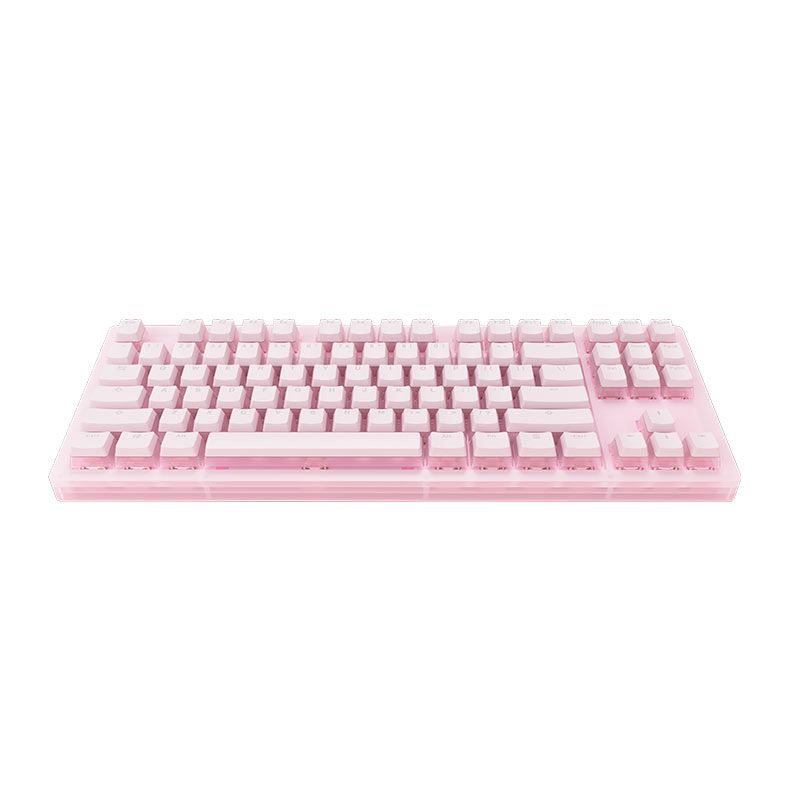 Teclado Mecanico Gamer Akko Sakura Jelly, RGB, Switch Gateron Yellow, Rosa, AKKO-SAKURA-AM