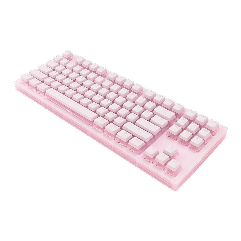 Teclado Mecanico Gamer Akko Sakura Jelly, RGB, Switch Gateron Yellow, Rosa, AKKO-SAKURA-AM