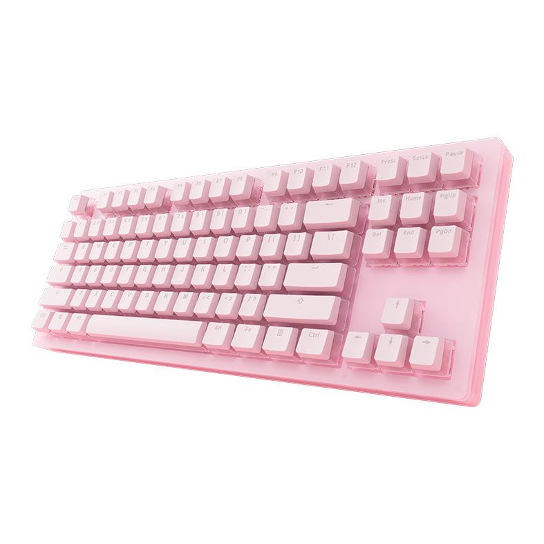 Teclado Mecanico Gamer Akko Sakura Jelly, RGB, Switch Gateron Yellow, Rosa, AKKO-SAKURA-AM