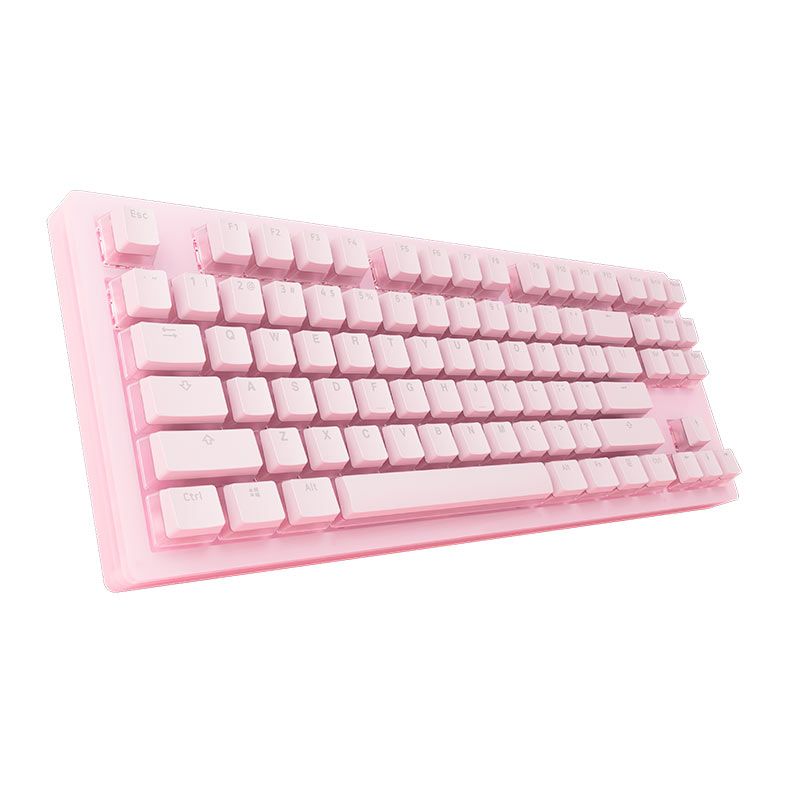 Teclado Mecanico Gamer Akko Sakura Jelly, RGB, Switch Gateron Yellow, Rosa, AKKO-SAKURA-AM