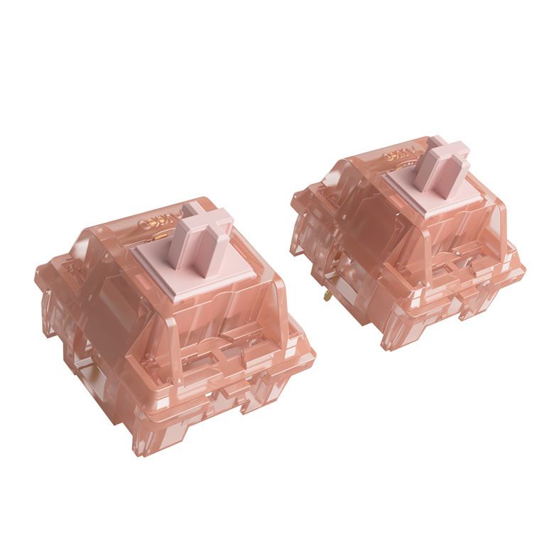 Switch Para Teclado Akko Mecanico Linear, 45 Pecas, Haze Pink, AKKO-SWITCH-HZ-PK
