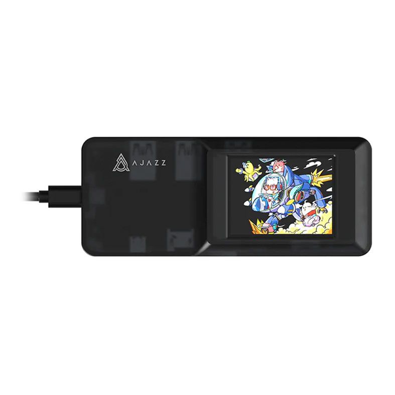 PRE VENDA - Adaptador Ajazz Hub 8 em 1, Com Display, Preto, AKP01E-BLACK