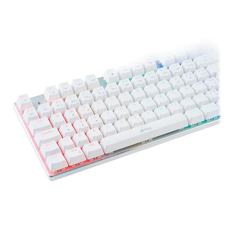 Teclado Mecanico Gamer A+ Plus Tech Barak, Rainbow, ABNT2, Switch Marrom, USB, Branco, AP-KB-3882W
