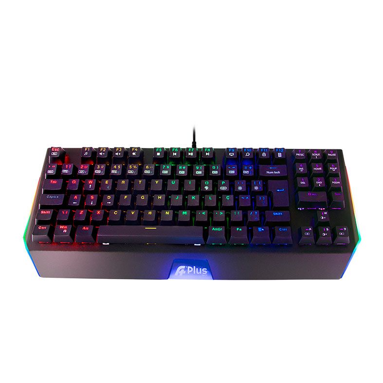 Teclado Mecanico Gamer A+ Plus Tech Mizu, Rainbow, ABNT2, Switch Vermelho, USB, Preto, AP-KB-3990