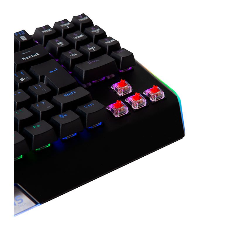 Teclado Mecanico Gamer A+ Plus Tech Mizu, Rainbow, ABNT2, Switch Vermelho, USB, Preto, AP-KB-3990