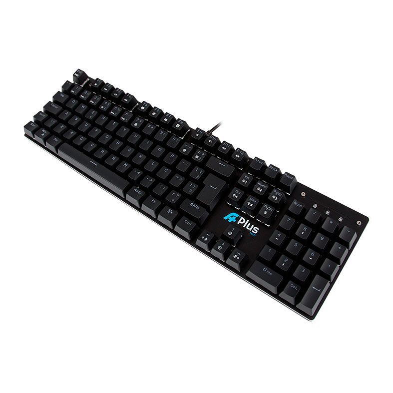 Teclado Mecanico Gamer A+ Plus Tech Khan, Rainbow, ABNT2, Switch Marrom, USB, Preto, AP-KB-3993