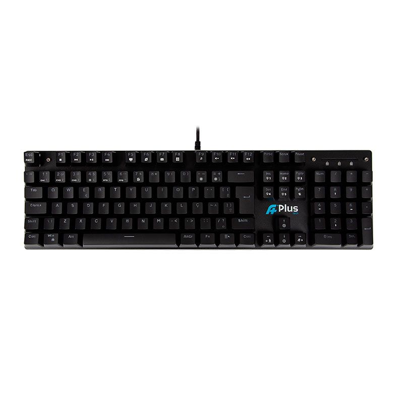 Teclado Mecanico Gamer A+ Plus Tech Khan, Rainbow, ABNT2, Switch Marrom, USB, Preto, AP-KB-3993