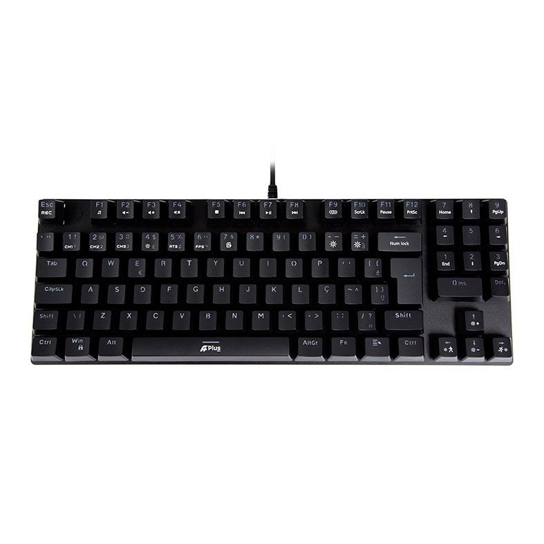 Teclado Mecanico Gamer A+ Plus Tech Barak, Rainbow, ABNT2, Switch Vermelho, USB, Preto, AP-KB-3996