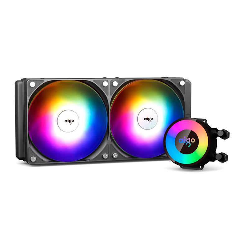 Water Cooler Aigo Darkflash AP240, ARGB, 240mm, Preto, AP240BLACK