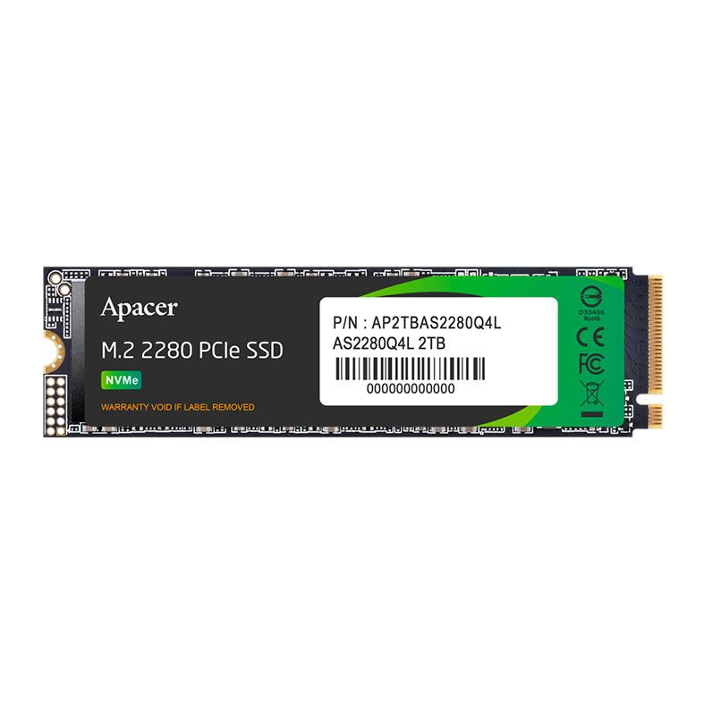 SSD Apacer AS2280Q4L, 2TB, M.2 2280 PCIe NVMe Leitura 3600MB/s, Gravacao 2800MB/s, AP2TBAS2280Q4L-1