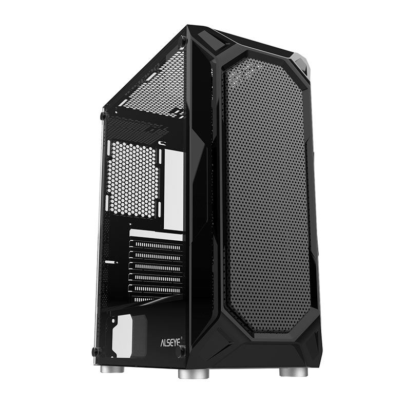 Gabinete Gamer Alseye Aqua, Mid-Tower, Lateral de Vidro, Preto, AQUA-BK