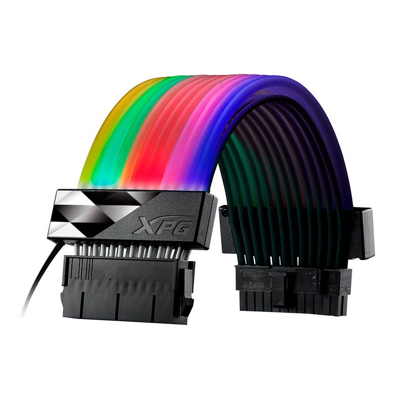 Cabo Extensor Sleeved XPG Prime, ARGB, 24 Pin-MB, ARGBEXCABLE-MB-BKCWW