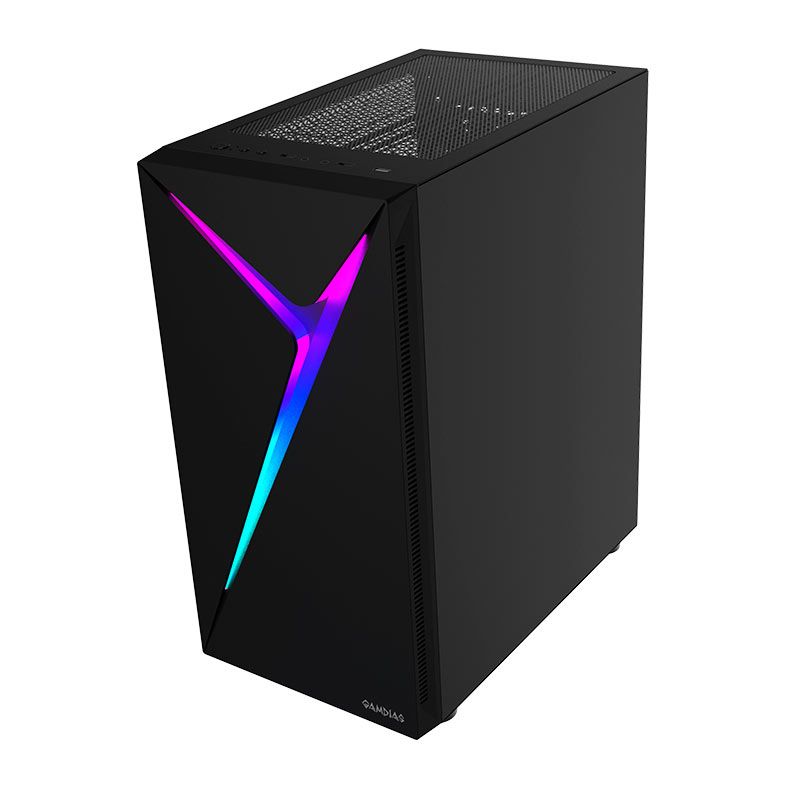 Gabinete Gamer Gamdias Argus E4 Elite, RGB, Mid-Tower, Lateral Vidro, Preto, ARGUS-E4-ELITE