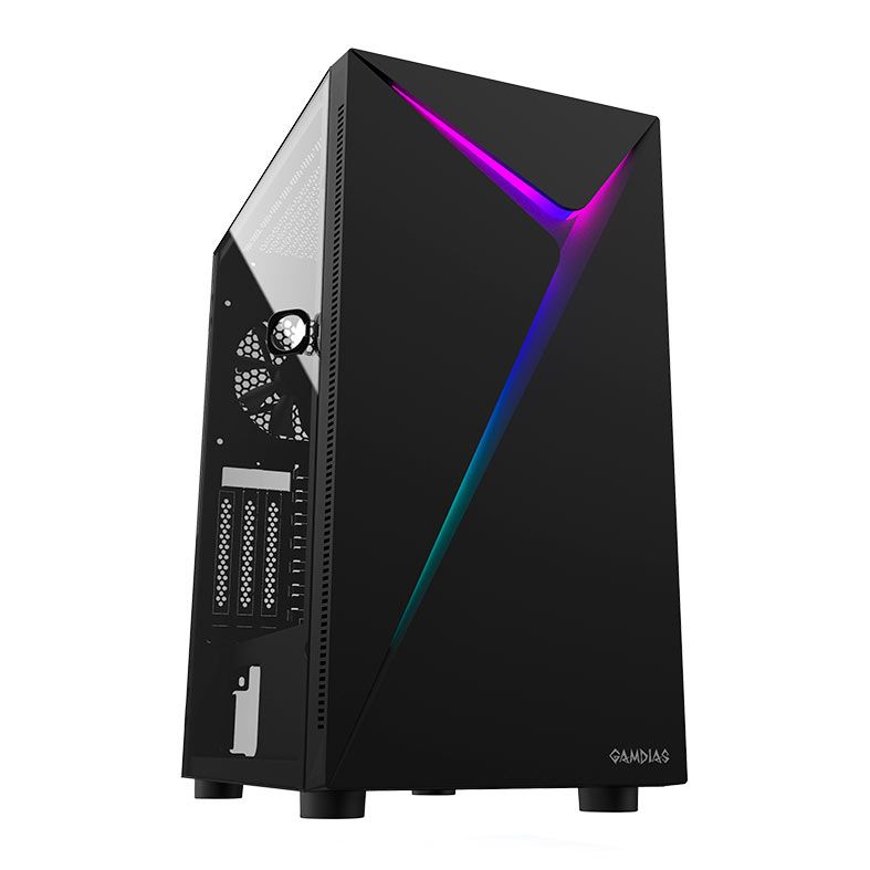 Gabinete Gamer Gamdias Argus E4 Elite, RGB, Mid-Tower, Lateral Vidro, Preto, ARGUS-E4-ELITE