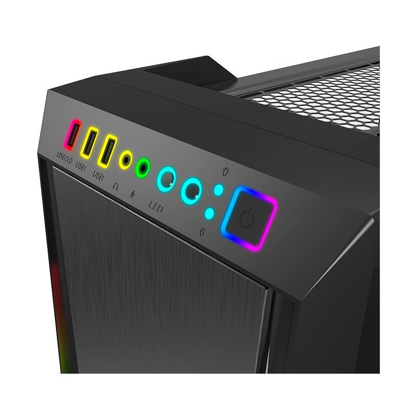 Gabinete Gamer Gamdias Argus M2 RGB Lateral Vidro, ARGUS-M2