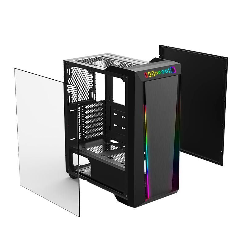 Gabinete Gamer Gamdias Argus M2 RGB Lateral Vidro, ARGUS-M2