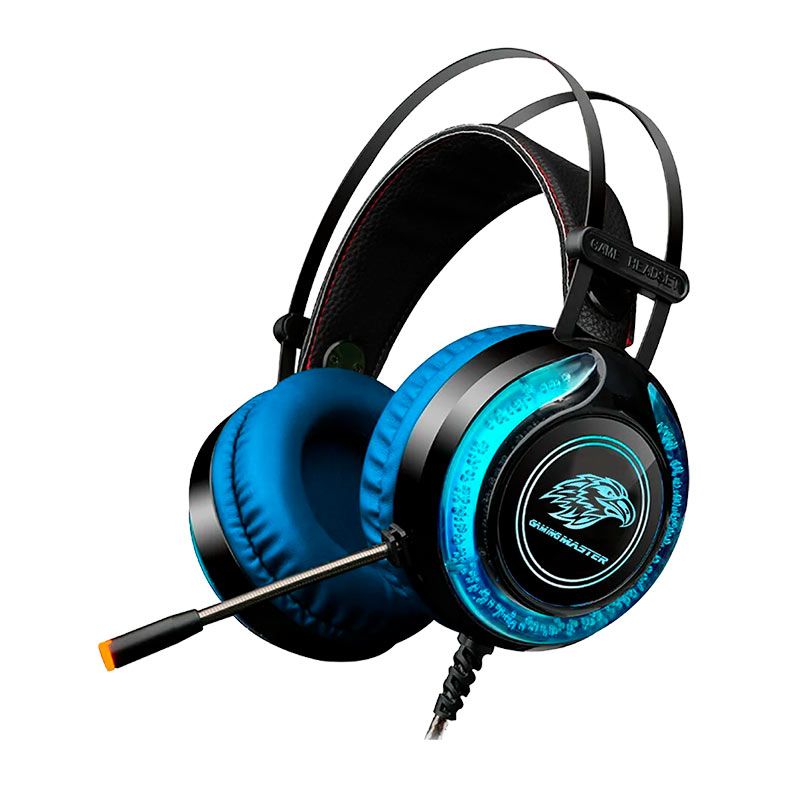 Headset Gamer K-MEX ARS9, RGB, Drivers 50mm, Preto e Azul, ARS9300S21PAB2X