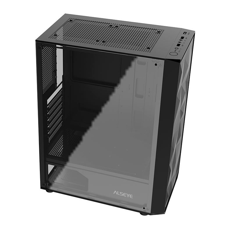 Gabinete Gamer Alseye AS305, Mid-Tower, Lateral de Vidro, Preto, AS305BK
