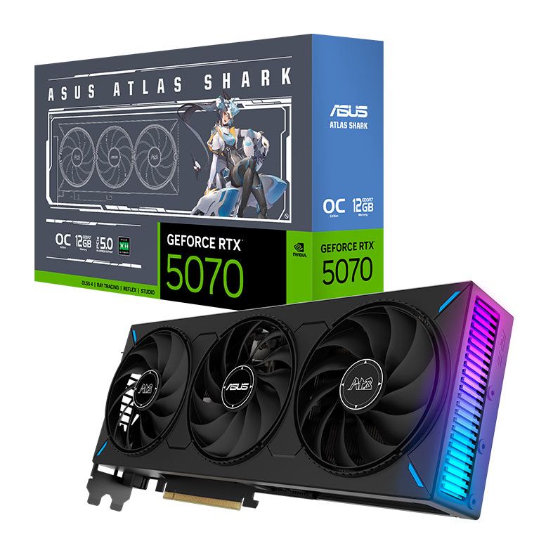 Placa de Video Asus GeForce RTX 5070 ATS RGB OC, 12GB, GDDR7, 192