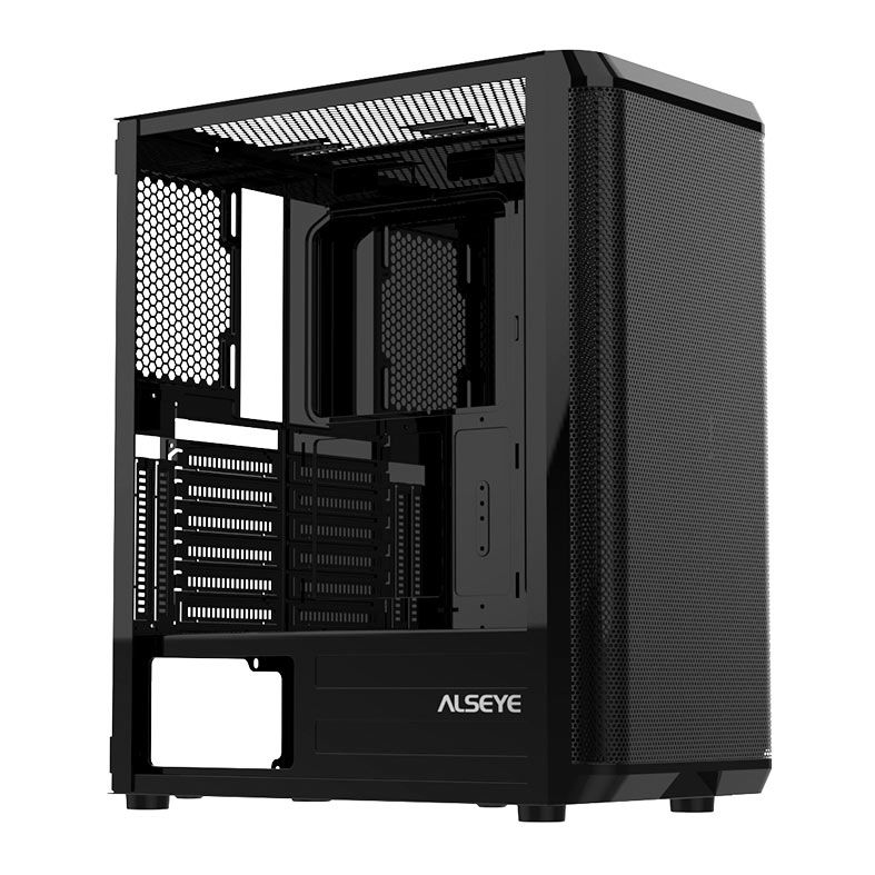 Gabinete Gamer Alseye Audin, Mid-Tower, Lateral de Vidro, Preto, AUDIN-B