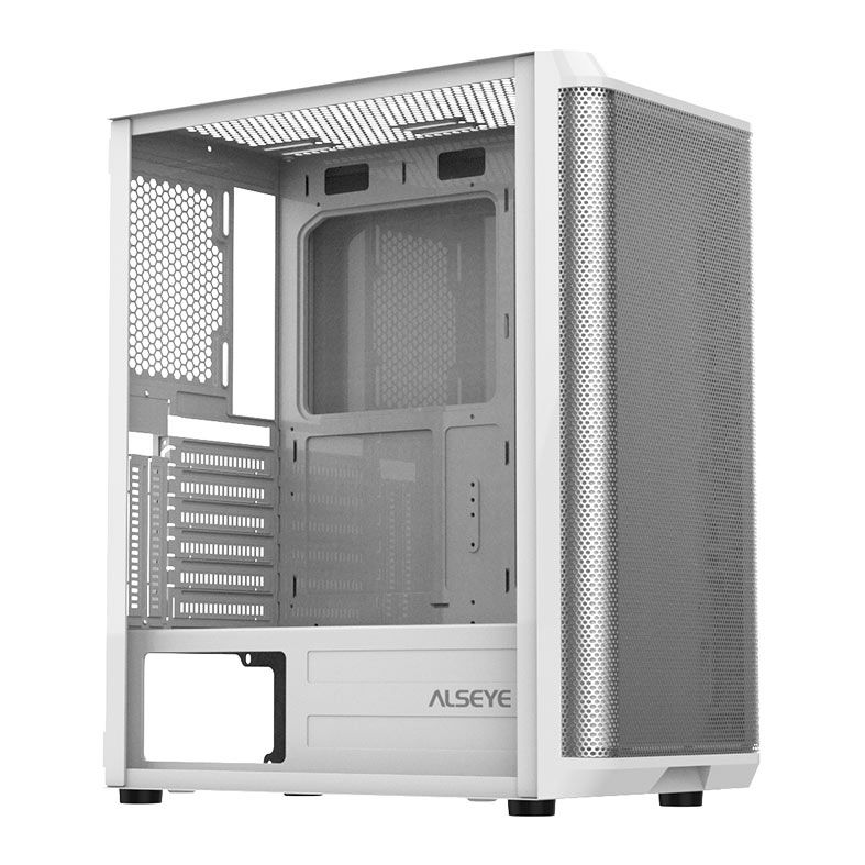 Gabinete Gamer Alseye Audin, Mid-Tower, Lateral de Vidro, Branco, AUDIN-W