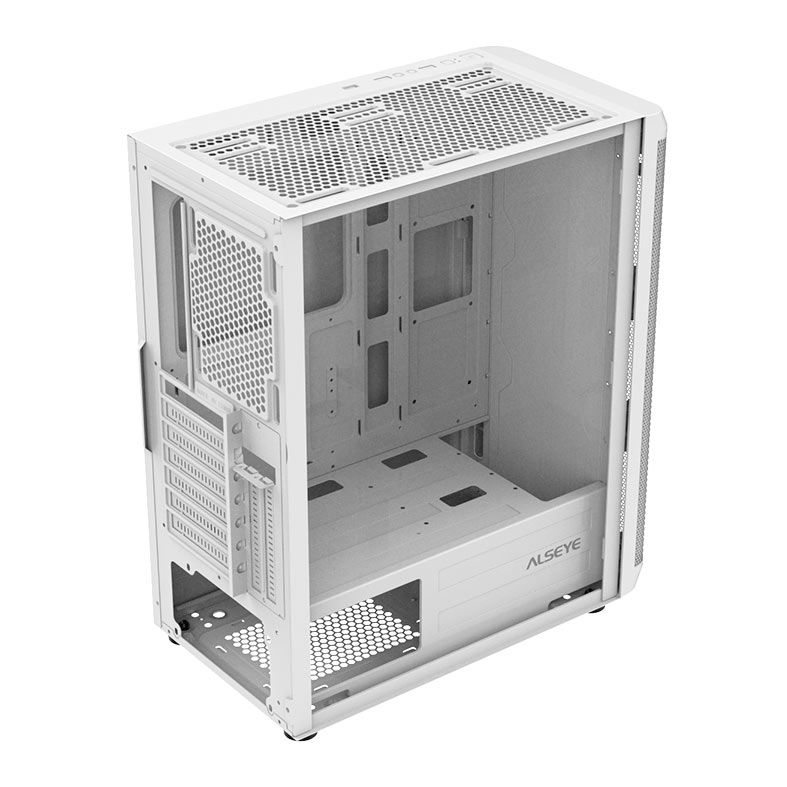 Gabinete Gamer Alseye Audin, Mid-Tower, Lateral de Vidro, Branco, AUDIN-W