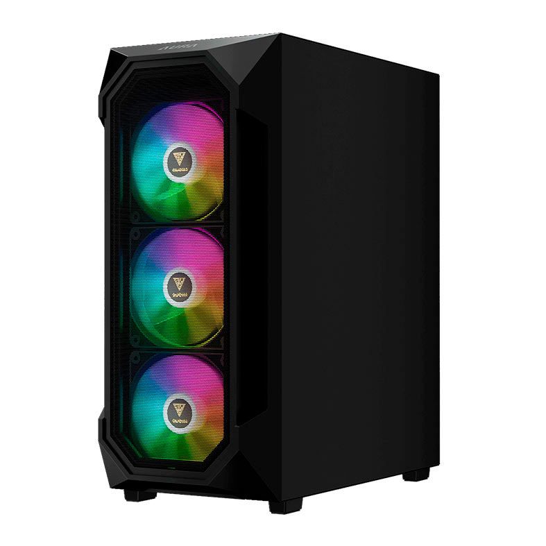Gabinete Gamer Gamdias Aura GC1 Elite, RGB, Mid-Tower, Lateral De Vidro, Com 4 Fans, Preto, AURA-GC1-ELITE