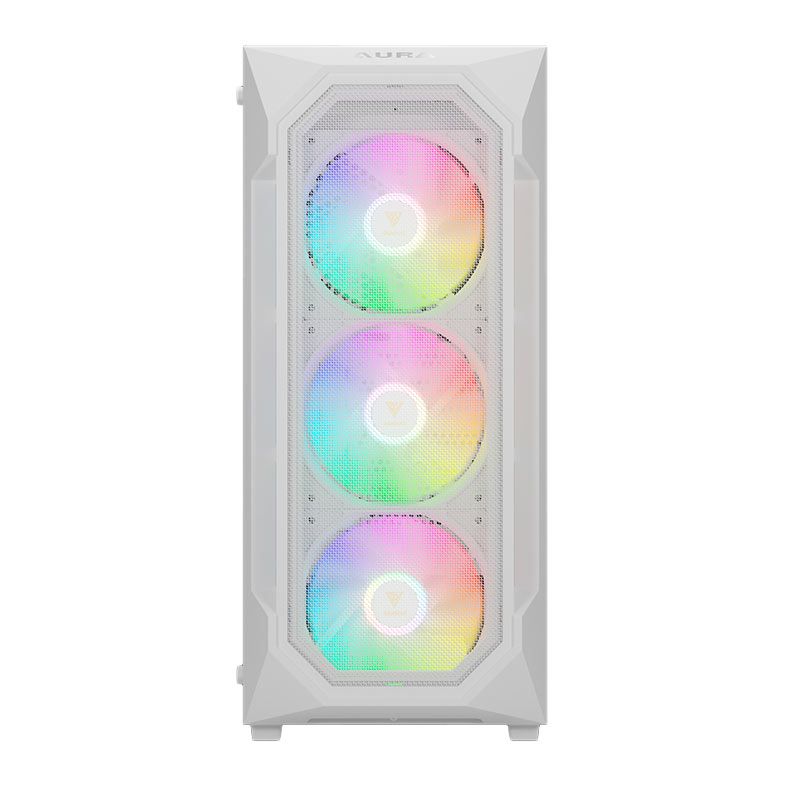 Gabinete Gamer Gamdias Aura GC1 Elite, RGB, Mid-Tower, Lateral De Vidro, Com 4 Fans, Branco, AURA-GC1-ELITEWH