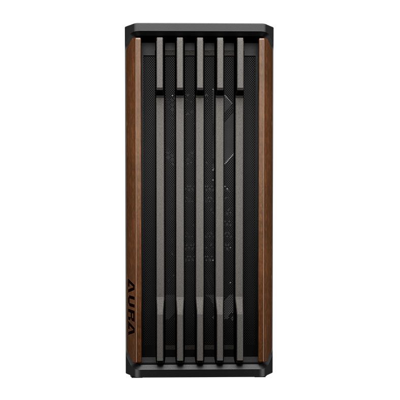 Gabinete Gamer Gamdias Aura GC11 Wood, Mid-Tower, Lateral De Vidro, Com 4 Fans, Preto, AURA-GC11-WOOD