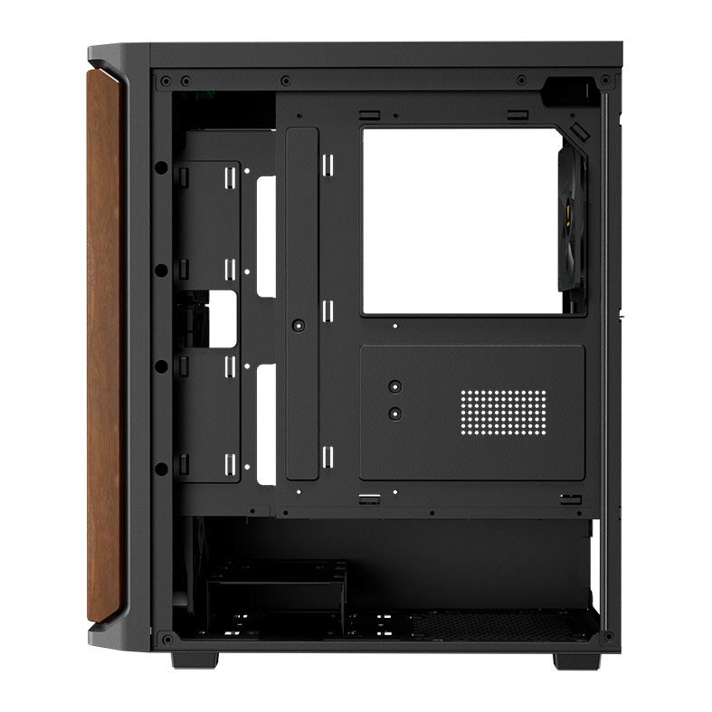 Gabinete Gamer Gamdias Aura GC11 Wood, Mid-Tower, Lateral De Vidro, Com 4 Fans, Preto, AURA-GC11-WOOD