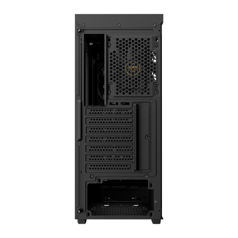 Gabinete Gamer Gamdias Aura GC11 Wood, Mid-Tower, Lateral De Vidro, Com 4 Fans, Preto, AURA-GC11-WOOD