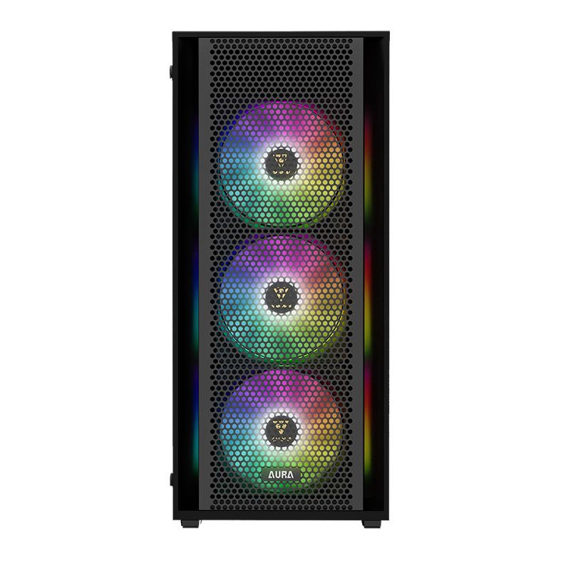 Gabinete Gamer Gamdias Aura GC2 Elite, RGB, Mid-Tower, Lateral De Vidro, Com 4 Fans, Preto, AURA-GC2-ELITE