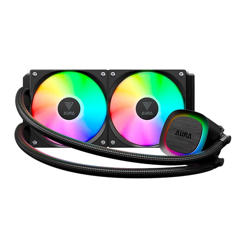 Water Cooler Gamdias Aura GL240 V2, ARGB, 240mm, Preto, AURA-GL240-V2