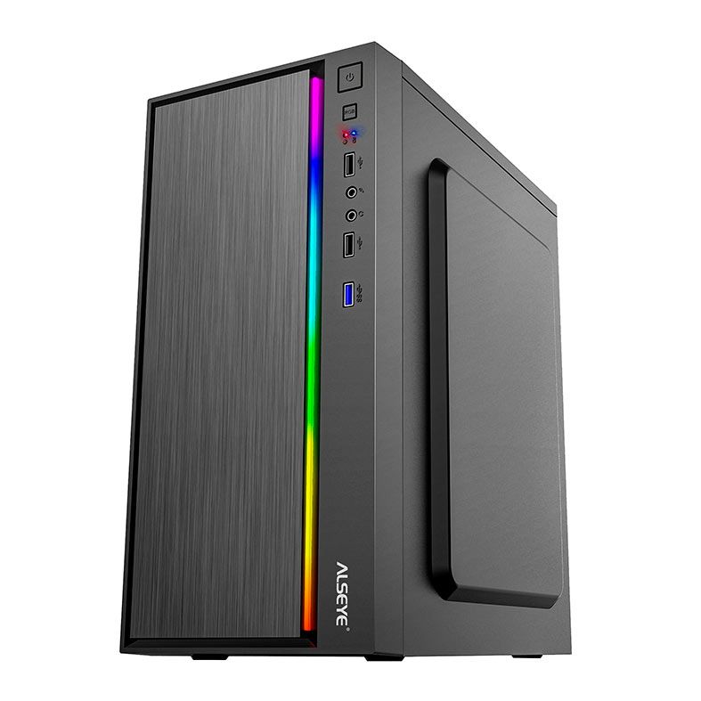 Gabinete Gamer Alseye Auro 1.0, Mid-tower, Lateral Acrilico, Preto, AURO1