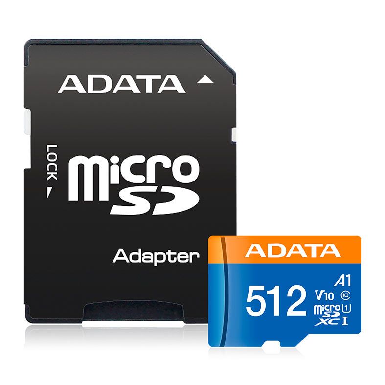 Cartao de Memoria Adata, 512GB, MicroSDXC UHS-I, Com Adaptador, AUSDX512GUICL10A1-RA1