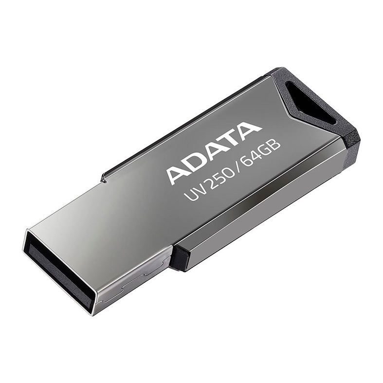 Pen Drive Adata UV250, 64GB, USB 2.0, Preto, AUV250-64G-RBK