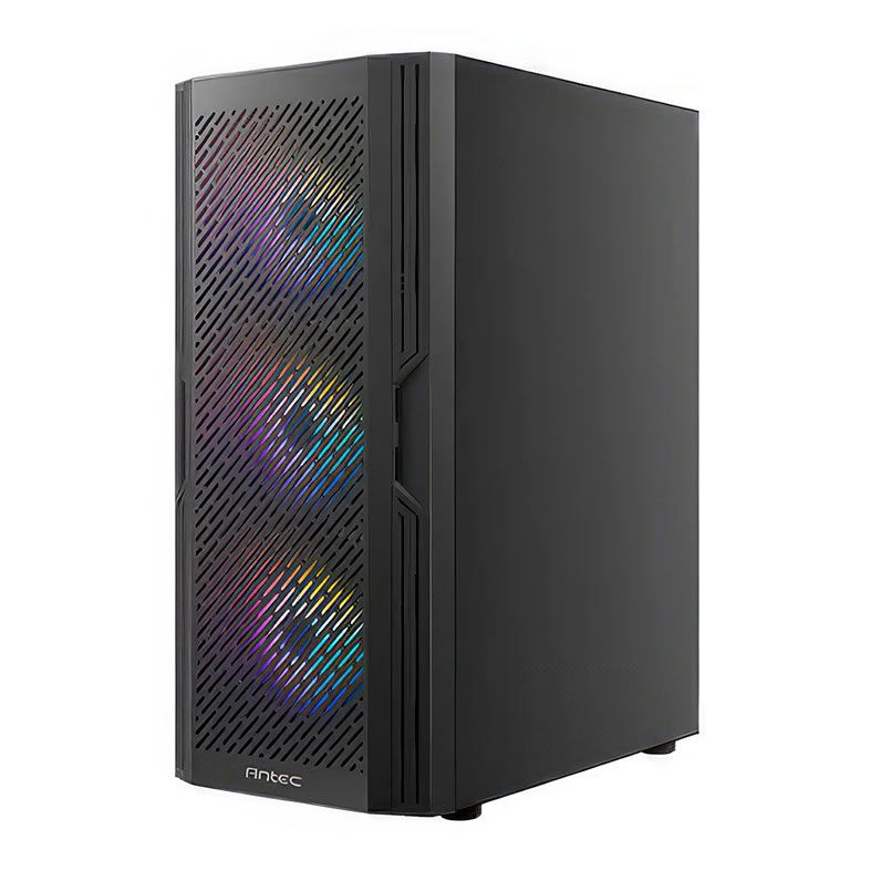 Gabinete Gamer Antec AX20 Elite, RGB, Mid-Tower, Lateral de Vidro, Com 4 Fans, Preto, AX20-ELITE-BK