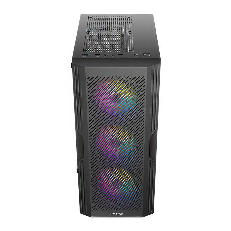 Gabinete Gamer Antec AX20 Elite, RGB, Mid-Tower, Lateral de Vidro, Com 4 Fans, Preto, AX20-ELITE-BK