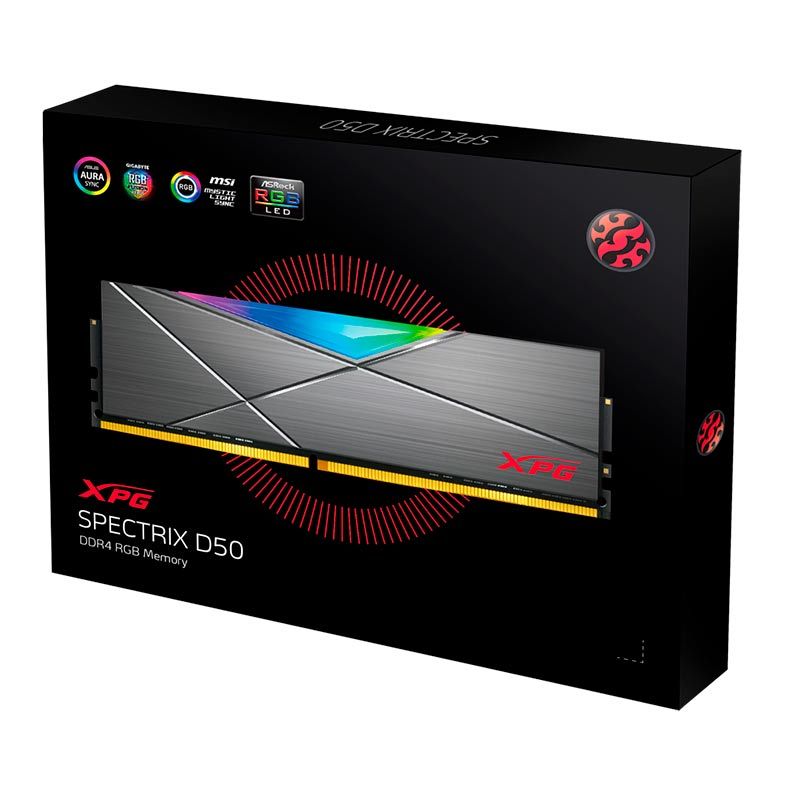 Memoria Adata XPG Spectrix D50 RGB 8GB (1x8) DDR4 3000MHz, AX4U30008G16A-ST50