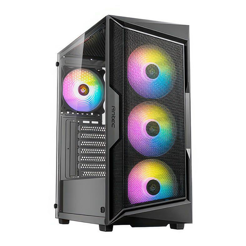 Gabinete Gamer Antec AX61 Elite, RGB, Mid-Tower, Lateral de Vidro, Com 4 Fans, Preto, AX61-ELITE