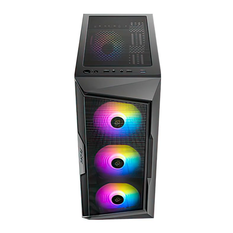 Gabinete Gamer Antec AX61 Elite, RGB, Mid-Tower, Lateral de Vidro, Com 4 Fans, Preto, AX61-ELITE