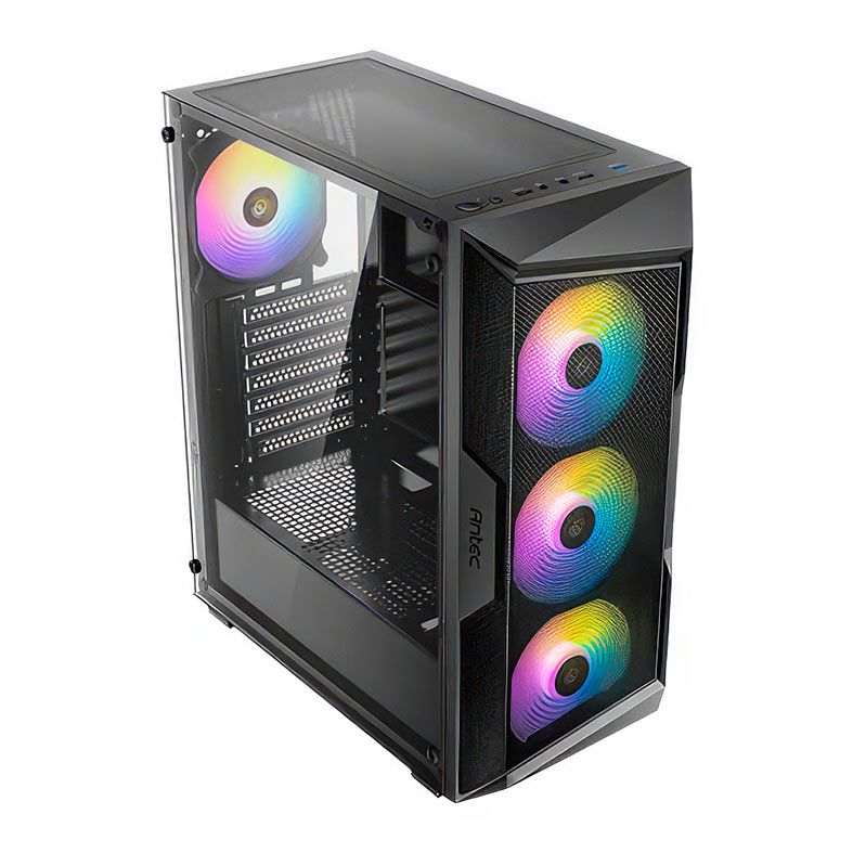 Gabinete Gamer Antec AX61 Elite, RGB, Mid-Tower, Lateral de Vidro, Com 4 Fans, Preto, AX61-ELITE