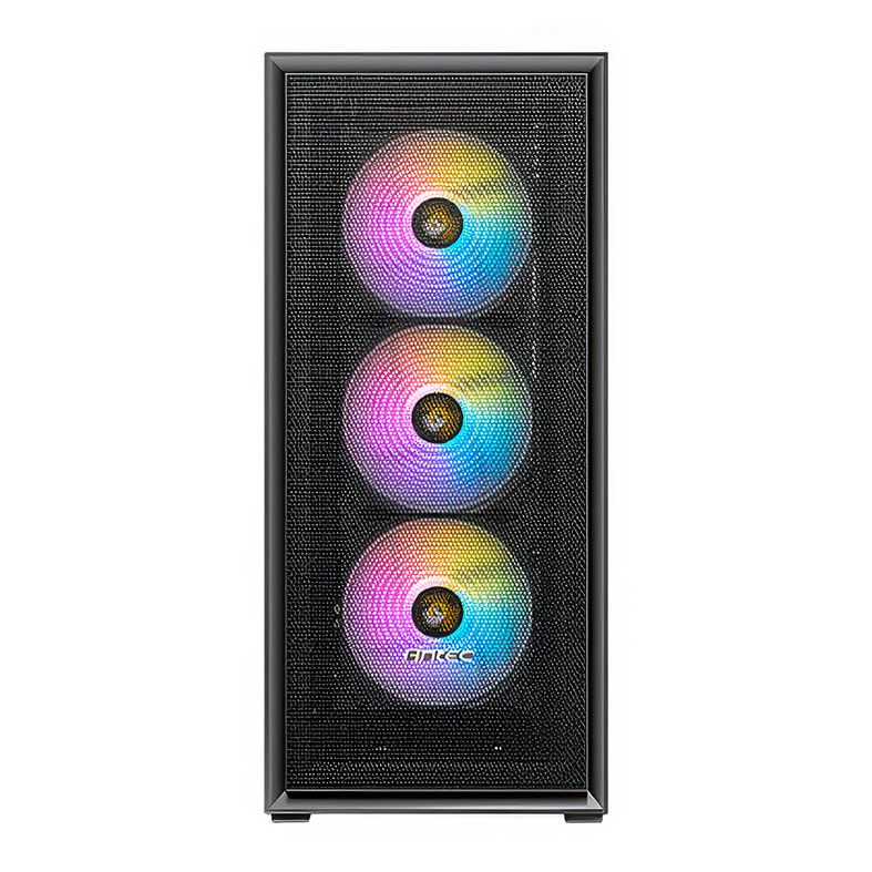 Gabinete Gamer Antec AX81 Elite, RGB, Mid-Tower, Lateral de Vidro, Com 4 Fans, Preto, AX81-ELITE-BK