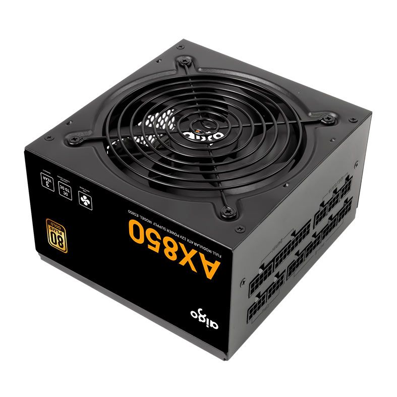 Fonte Aigo AX850, 850W, Full-Modular, 80 Plus Gold, Preto, AX850BK