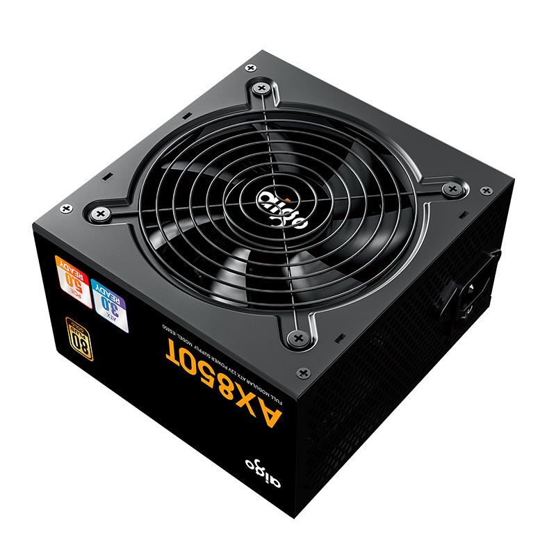 Fonte Aigo AX850T, 850W, Full-Modular, 80 Plus Gold, Preto, AX850TBK