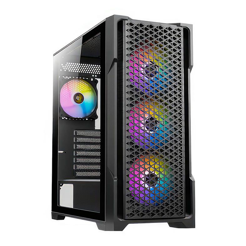 Gabinete Gamer Antec AX90, RGB, Mid-Tower, Lateral de Vidro, Com 4 Fans, Preto, AX90